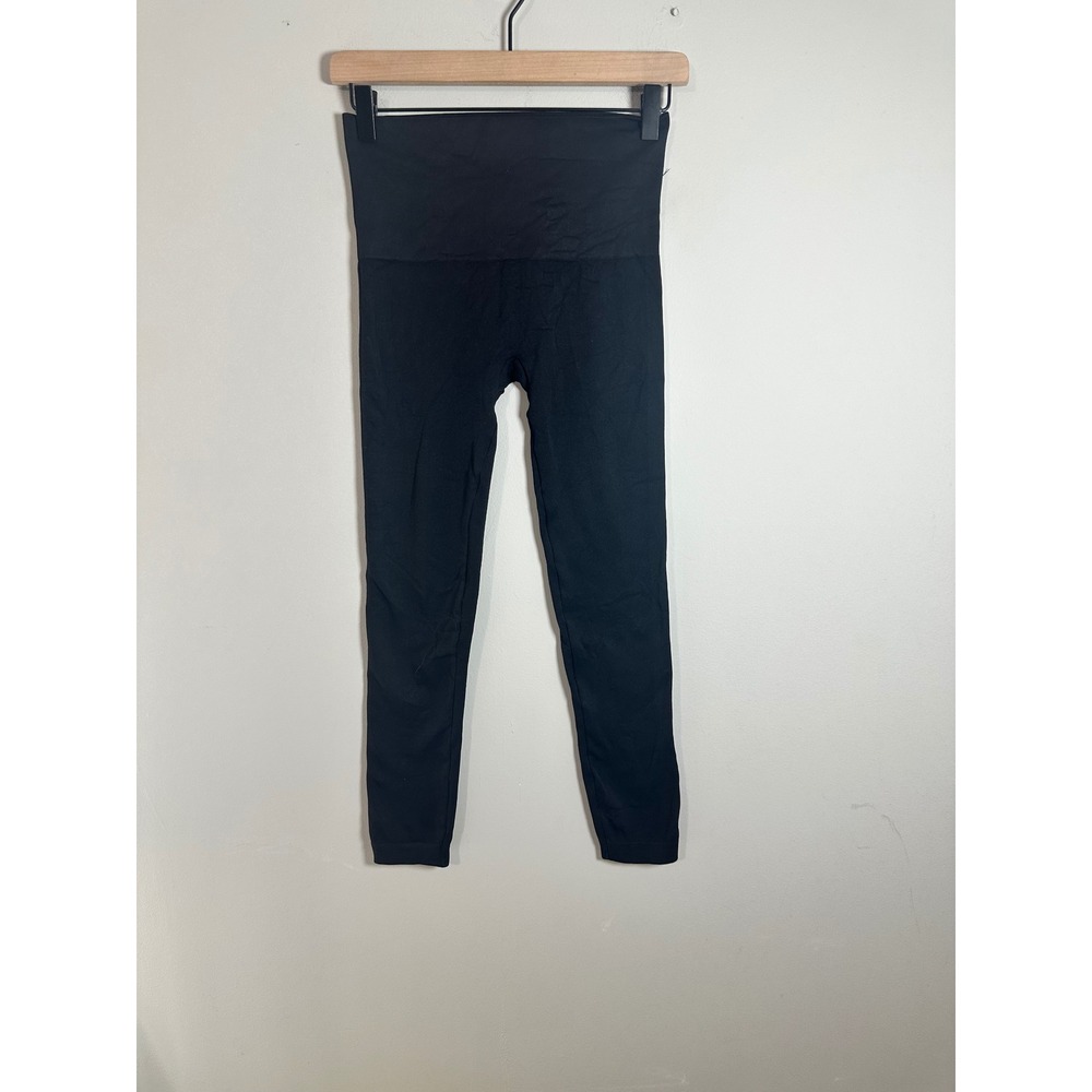 Spanx Look at Me Now Seamless Leggings Black High Waist Tummy Control Medium